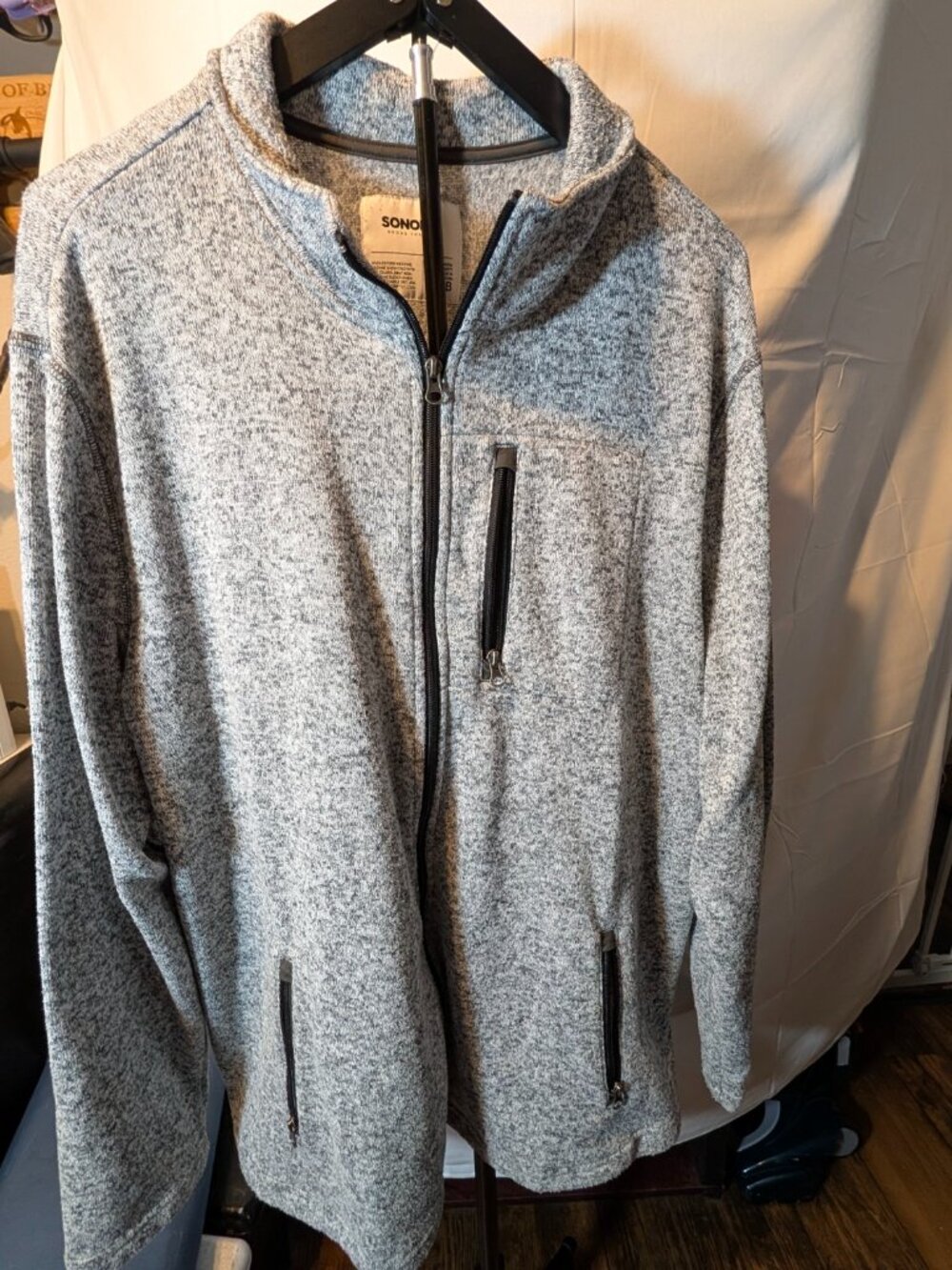 SONOMA Sz 2XB Men's Sweater/Fleece Full Zip Sweatshirt w/3 zip pockets